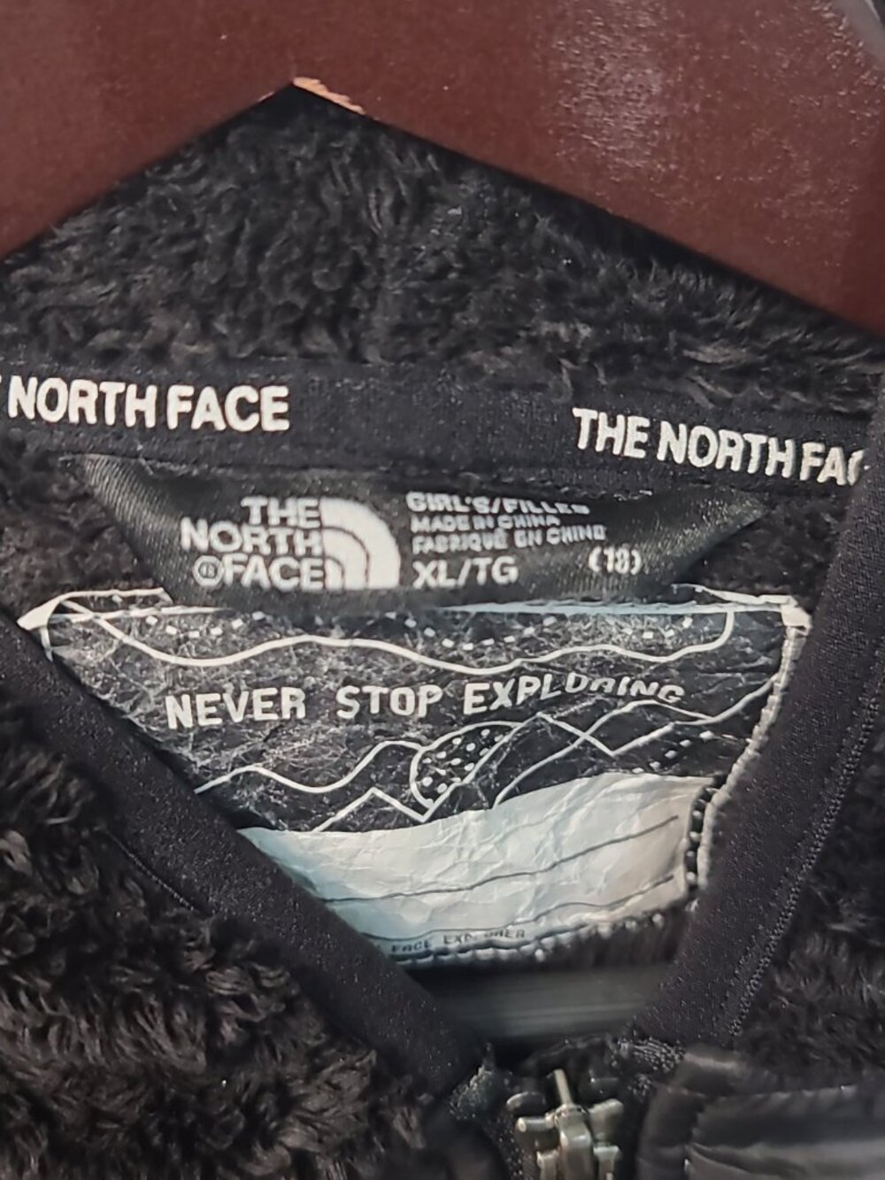 The North Face Girls' Oso Hoodie Full-Zip Fleece Jacket XL TNF Black - Picture 4 of 5